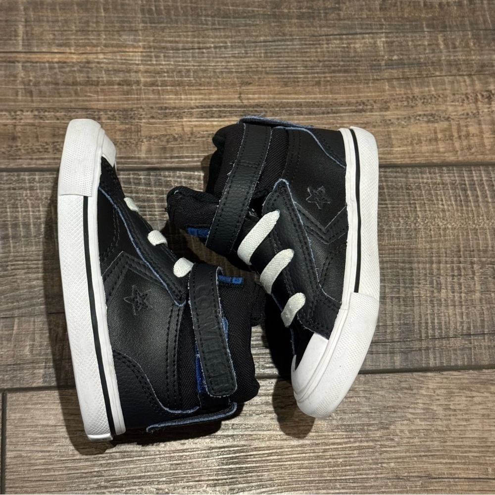 Converse All Star Chuck Taylors Leather High Top Black Shoes Toddler 7 - Picture 8 of 11